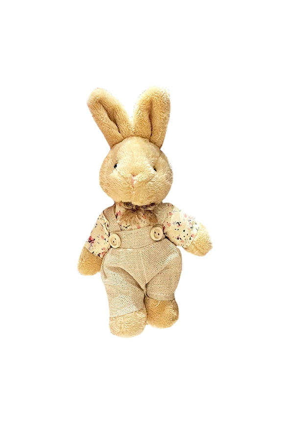Plush Rabbit Doll Keychain, Cute Rabbit Bag Pendant Bunny Doll Key Ring, Floral Cloth Rabbit Car Key Pendant,Couple Keychain Gifts for Easter Christmas and Birthday