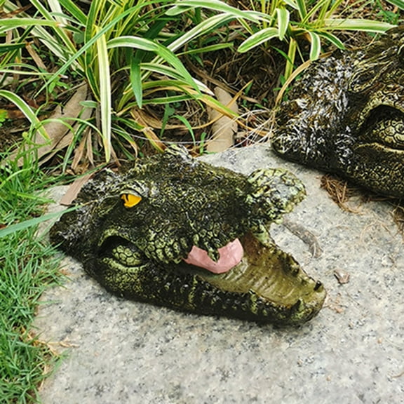 BINGLI Pond Floating Fake Alligator Head Decoy, Crocodile Fake Head for Outdoor Pools and Pond Decorations, Swimming Pool Float Decoration