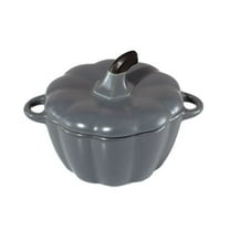 BINGLI Pumpkin Bowl Set with Lid and Handle, Ceramic Ramekins for Baking, Casserole Dish Individual Serving Pot, Stoneware Oven Safe, for Home and Kitchen Use