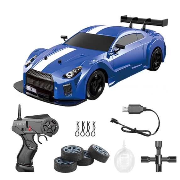 BINGLI RC Drift Car 1:16 Scale 4WD High Speed Remote Control Cars Vehicle 2.4GHz with LED Lights Two Batteries and Drifting Tires Racing Sport Toy Cars for Boys Girls
