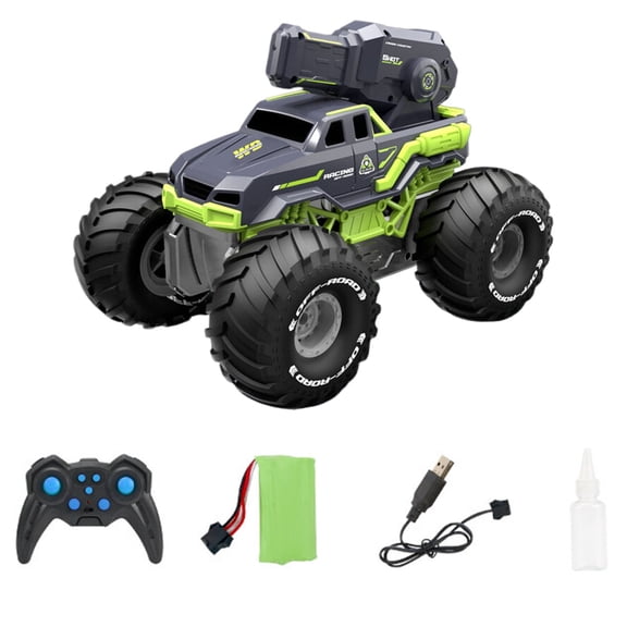 BINGLI RC Truck Boat 1:16 Remote Control Car - 2.4GHz Shooting Waterproof RC Monster Truck, 4WD All-terrian Off-Road Water Tank Pool Toy Outdoor Summer Gifts for Kids Boys/Girls Age 6-12