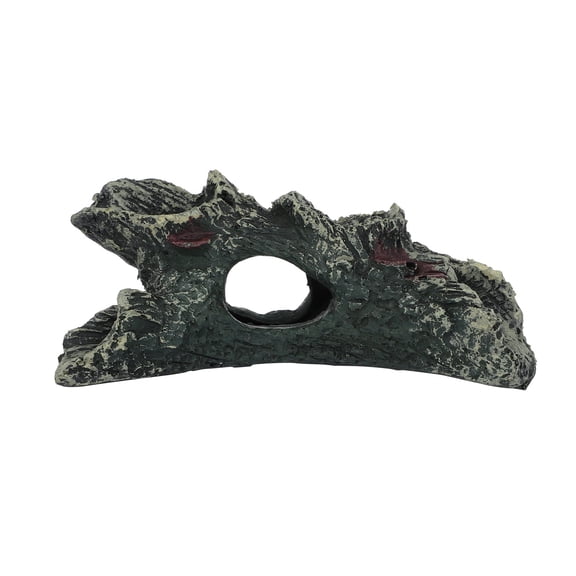 BINGLI Reptile Hide Cave Small Resin Aquarium Deoration Cave Hollow Tree Trunk Log Fish Tank Ornament Hideout for Small Reptile Gecko Tarantula Fish Shrimp,5.5 * 1.4 * 2.4IN