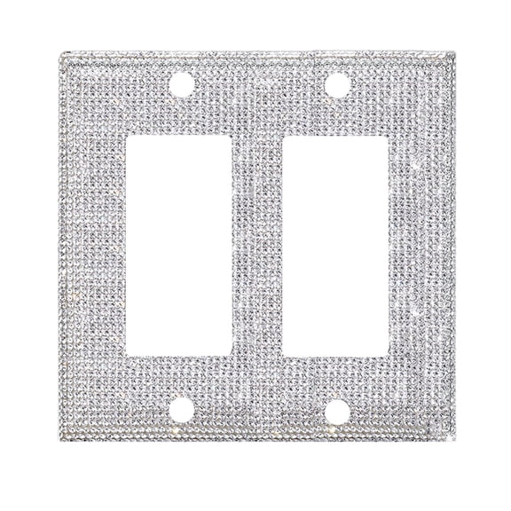 BINGLI Silver Rhinestones Light Switch Cover,Silver Shiny Crystal Wall Plates Bling Decorative Wall Plate Single Toggle for Kitchen,Bedroom B