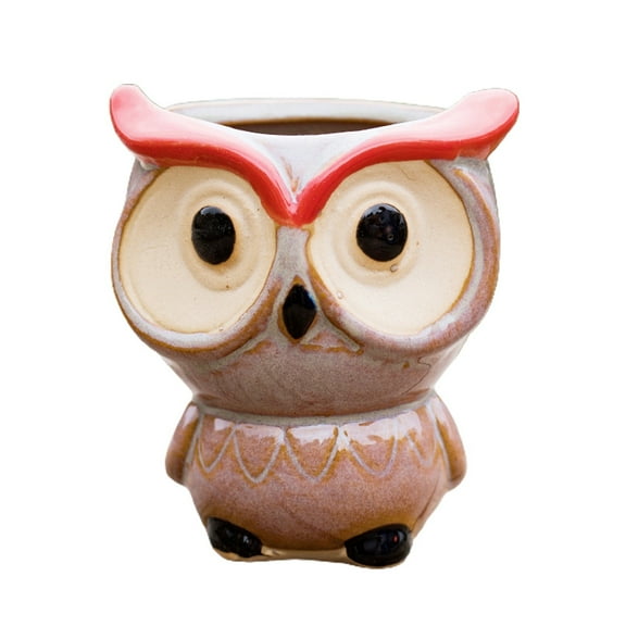 BINGLI Small Succulents Plant Pots Self Watering Flower Pots Indoor Outdoor Owl Decor, Mini Plant Pot With Drainage Creation Gifts For Women, Mom, Gardeners, Friend ﻿