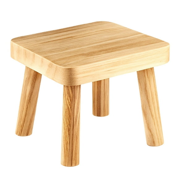 ​​BINGLI Small Wooden Stool 9.8''x9.2''x7.9'', Indoor Plant Stand Kids Step Stool Side Table for Kitchen Bathroom Bedroom Nursery, Solid Wood Multi Purpose Furniture​​