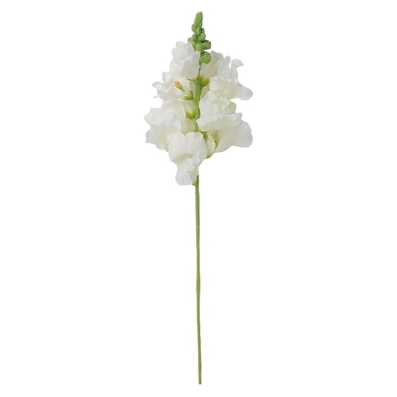 BINGLI Snapdragon Artificial Flowers, Real Touch Antirrhinum Silk Flowers, 16.14 Inch Spring Fake Flower Bouquet for Home Garden Wedding Decor Floral Arrangement (White)