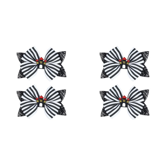 BINGLI Spooktacular Halloween Hair Accessories For Girls Pumpkin Cat Bow Clips 2pc with Multiple Styles Student Party,Daily Use