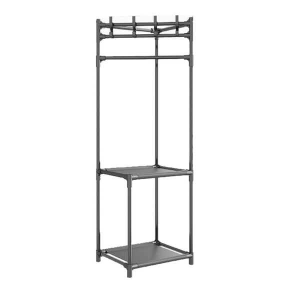 BINGLI Standing Coat Rack Material Two Layer Corner Storage Floor Standing Coat Rack Entrance Hanger Suitable for Living Room Entrance Bedroom Vertical Coat Rack