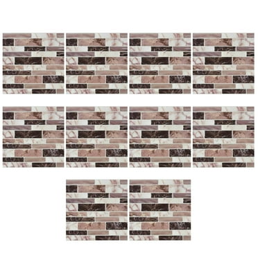 BINGLI Tile 10 Sheets Peel and Stick Backsplash Tiles, 10x10 Cm Light Color Stick on Wall Tiles, Self Adhesive Tile Sticker for Kitchen Backsplash and Bathroom Marble Design