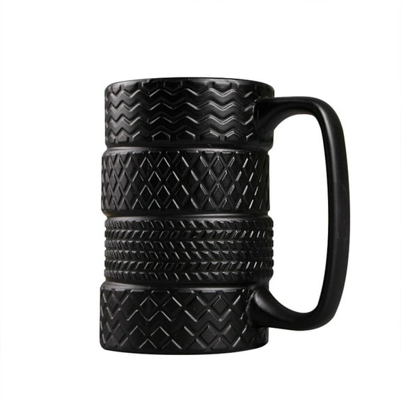 BINGLI Tire Coffee Tea Mug Gift for Car Lovers Ceramic Mechanic Mug Attractive Funny Coffee Mugs for Men Racing Coffee Mug for Man Birthday Gift 14 oz (400ml)