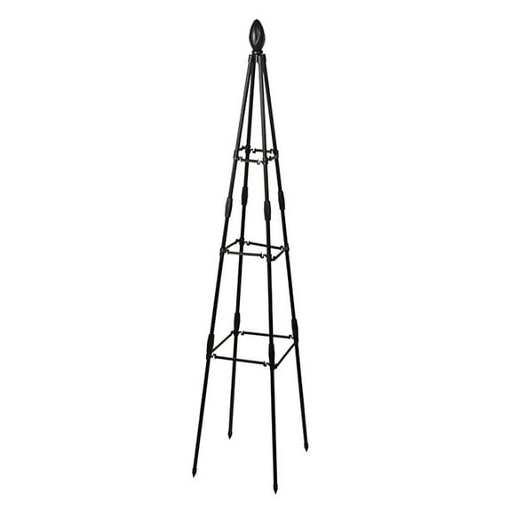 BINGLI Tower Obelisk Trellis for Potted Climbing Plants, Rustproof Plastic Coated Metal Plant Support for Vegetables, Vines, and Rose Bushes, 3 Size Options