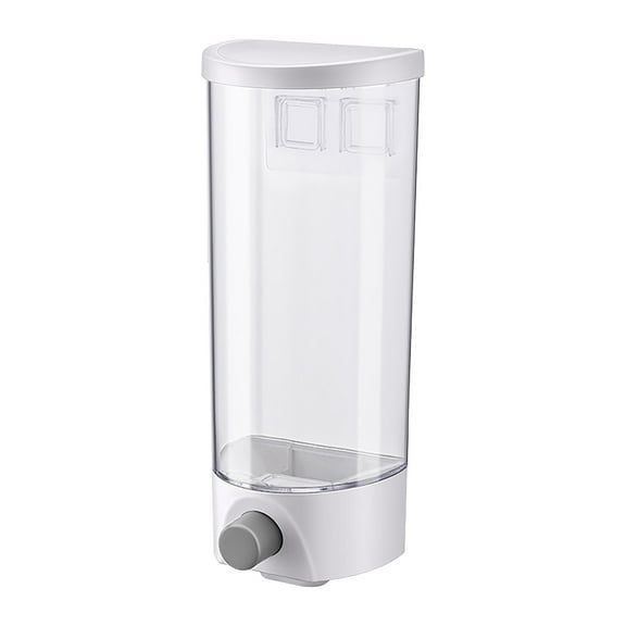 BINGLI Wall-Mounted Airtight Food Storage Container with Portion Control Button, Clear Canister for Rice and Grains, Stackable Kitchen Pantry Organizer for Countertop