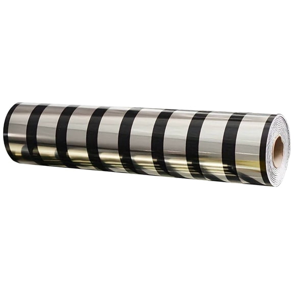 BINGLI Wrapping Paper Roll - Metallic Foil Diamond & Stripe, Reversible Classic Pattern Gift Wrap for Birthday, Fathers Day, Graduation, Christmas, Bridal Shower - Mini Roll - 16 In x 10 Ft