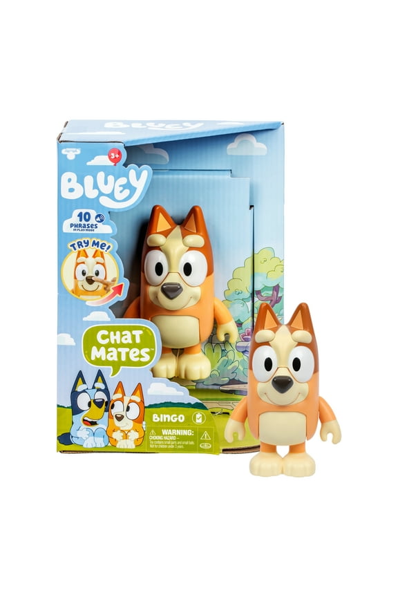 , Chat Mates Bingo, Press Bingo's Nose and Hear 10 phrases from the Show, Stands 5.5 Inch Tall, Ages 3+