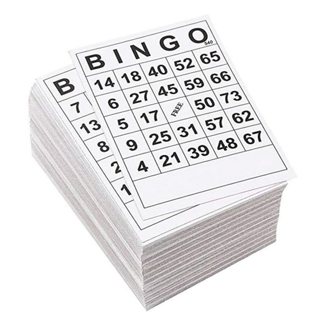 BINGO Game Paper Cards Single 60 Sheets Disposable Cards No Single