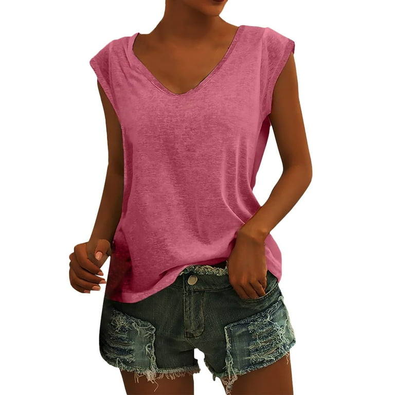 Women's short sleeve banded bottom tops hot sale