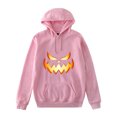 BINGRUIGS Lightweight Hoodie Women Halloween Creative Pumpkin Face