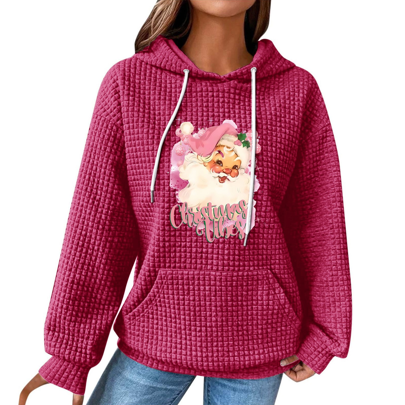 BINGRUIGS Oversized Hoodies For Women Women's Christmas Printed Hooded