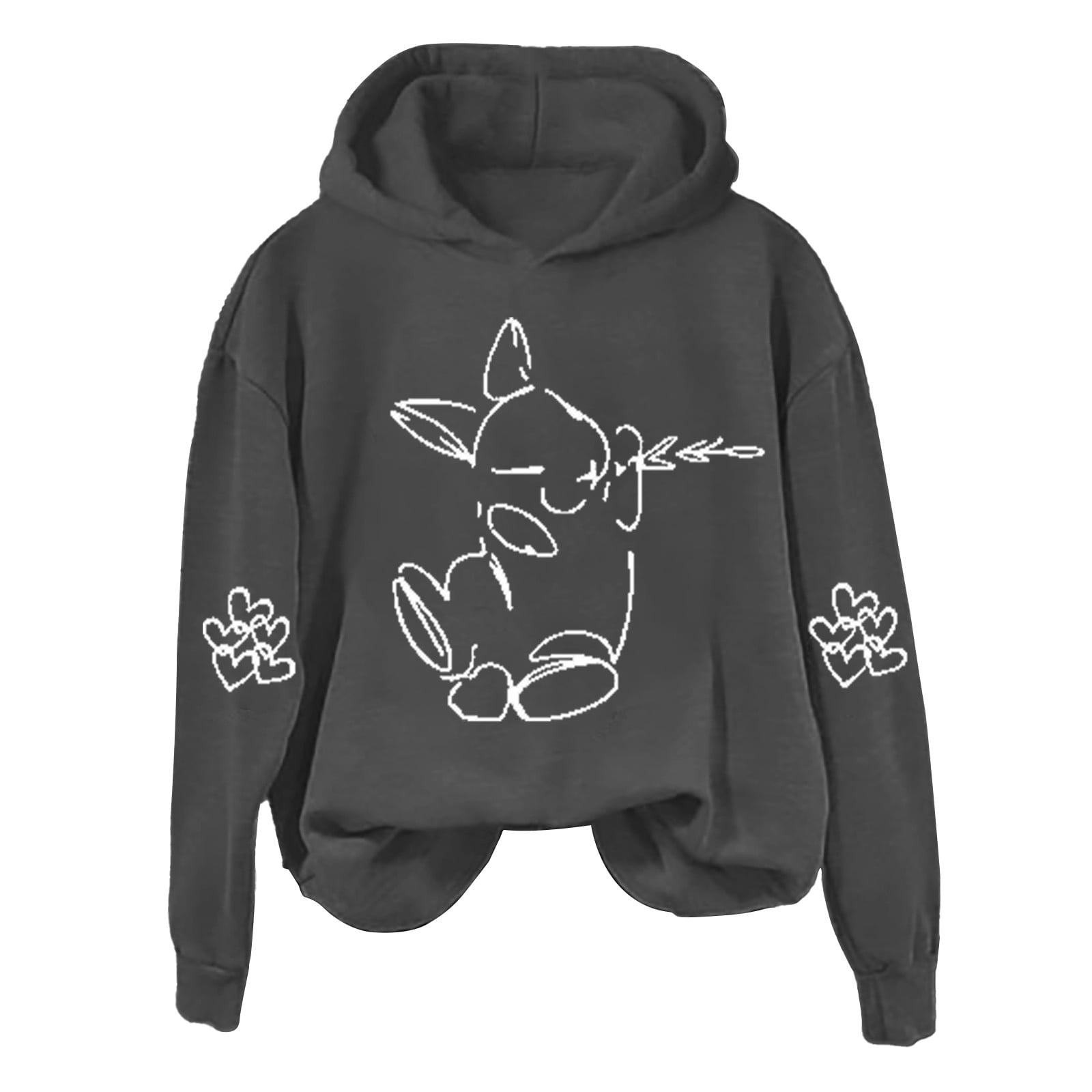 BINGRUIGS Preppy Hoodies Women's Easter Print Long Sleeve Hooded
