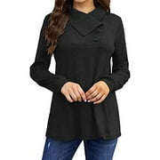 BINGRUIGS Time And Tru Tops For Women Women's Long Sleeve Solid Color Loose Fashion Casual T Shirt Top Running Shirts Compression Shirts Women Long Sleeve