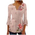 BINGRUIGS Women's Spring And Summer Seven Minutes Of Bell Sleeve V Neck
