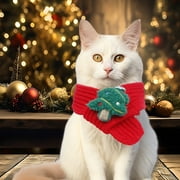 BINGTAOHU Christmas Dog Collars Soft Christmas Pet Collars Christmas Cat Collars Cute Adjustable Pet Knitted Scarf Pussy Dog Warm Headband Christmas Winter Festival Decoration Scarf Suitable for Sma