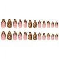 BINGTAOHU False Nails Wearable Nails Gold Leopard Print Detachable Nail Art Nail Stickers