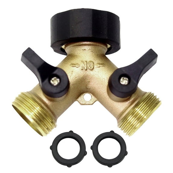 BINGTAOHU Garden Hose Splitter Heavy-Duty 2 Way Brass Y Female Connector
