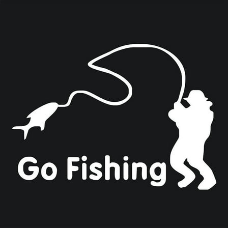 BINGTAOHU Go Fishing Car Sticker Truck Window Decal White Fathers Day Gifts