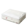thumbnail image 1 of BINGTAOHU Heavy Duty Extra Large Folding Plastic Storage Box For Storage Under The Bed Odorless Moistureproof Trash Can Suitable For Pillows Coats Blankets White Translucent, 1 of 7