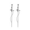BINGTAOHU Ladies Fashion Diamond Pearl Earrings Long Chain Tassel Earrings Earrings