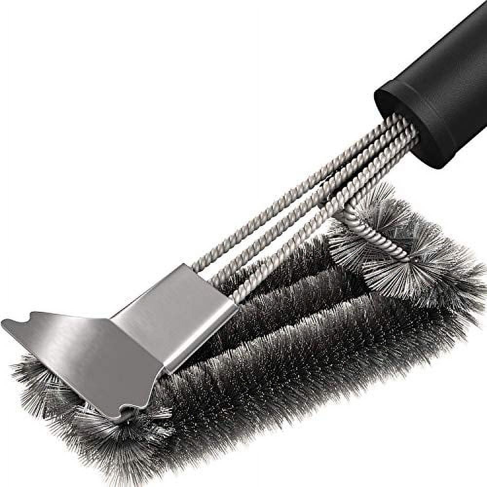 BININBOX Grill Cleaning Brush - Stainless Steel BBQ Cleaner Brush & Scraper, Sturdy Woven Wire Bristles & Nonslip Handle, Barbecue Grill Accessory Weber Gas/Charcoal Grill Cleaning Tool - image 1 of 3