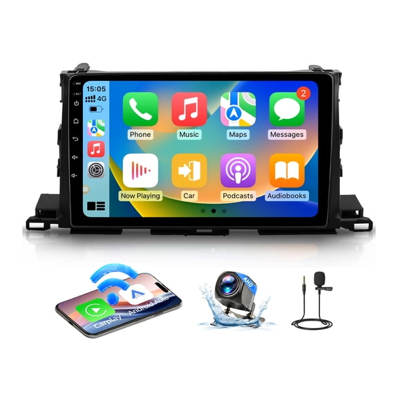 BINIZE Android 13 Car Stereo Wireless CarPlay+Android Auto Compatible with Toyota Highlander 2014 2015 2016 2017 2018 2019 Touch Screen Radio Bluetooth GPS Navigation+DVR