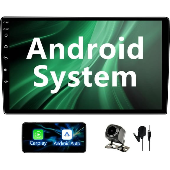 BINIZE Android Double Din 10.1 Inch Touch Screen Bluetooth Car Radio,Radio with Wireless CarplayAndroid Auto,GPS Navigation Receiver,Bluetooth,FM,Dual USB,Mirror Link,Support Backup Camera