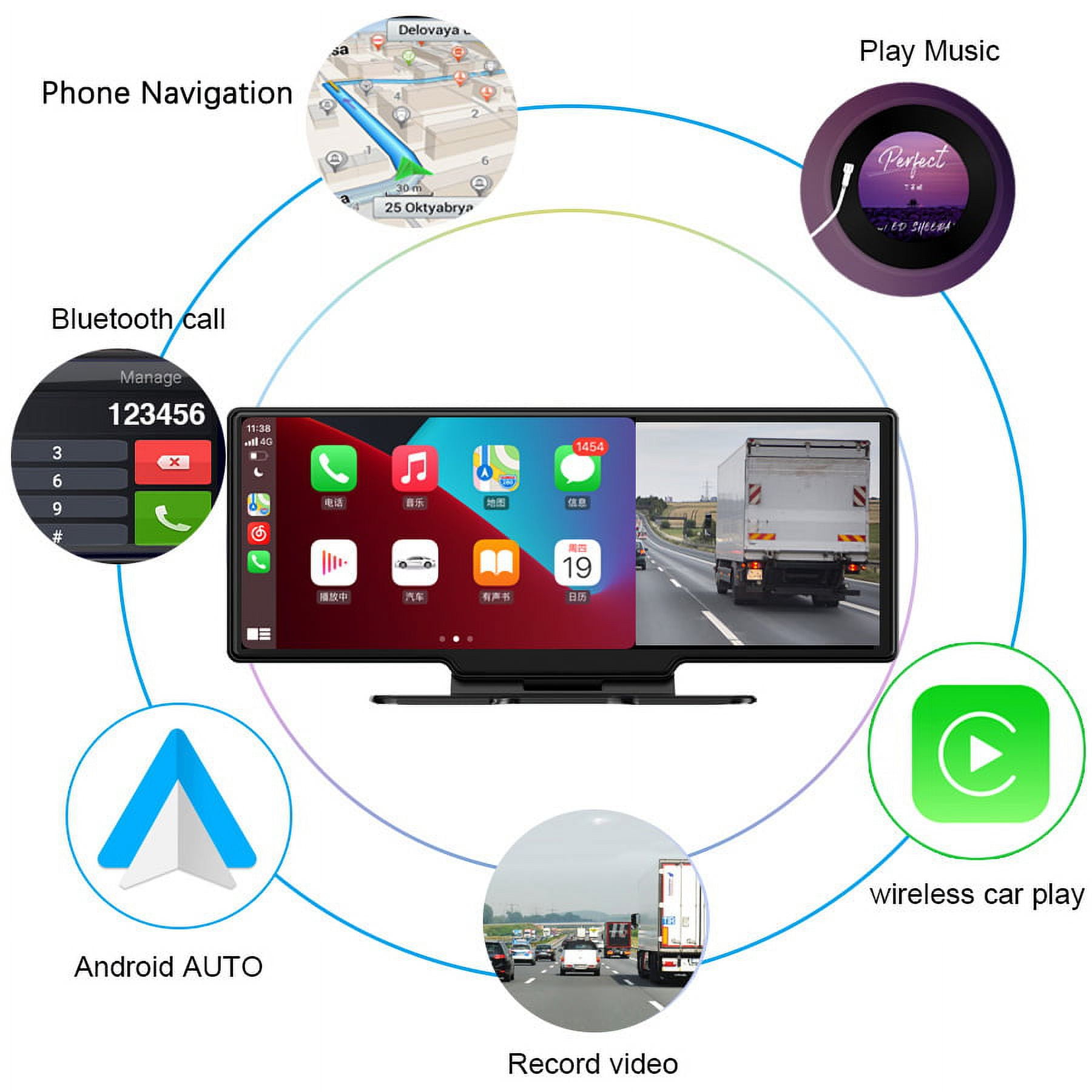 BINIZE car stereo with Wireless CarPlay and Android Auto, 10.26" IPS