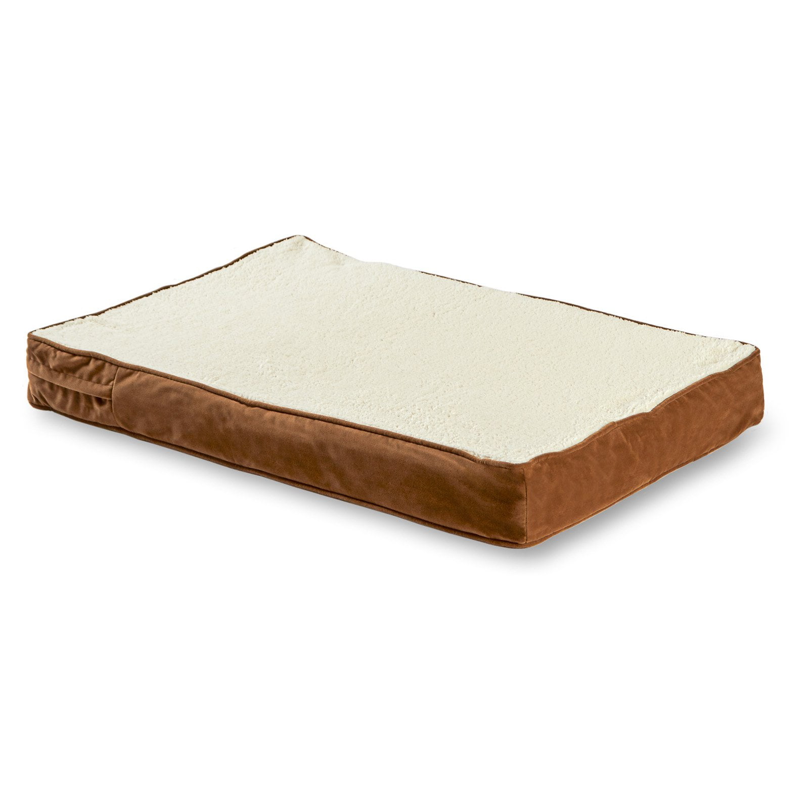 BINLIS Happy Hounds Small Orthopedic Dog Bed with Reversible Cover, Latte Solid