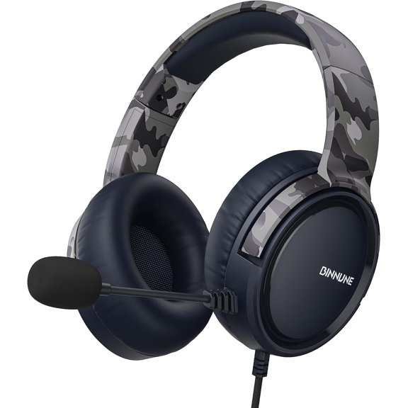 BINNUNE Over-Ear Gaming Headset with Accessories Included, Camo