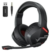 BINNUNE Wireless Gaming Headset with Microphone for PC PS4 PS5 Playstation 4 5 2.4G Wireless Bluetooth USB Gamer Headphones with Mic for Laptop Computer