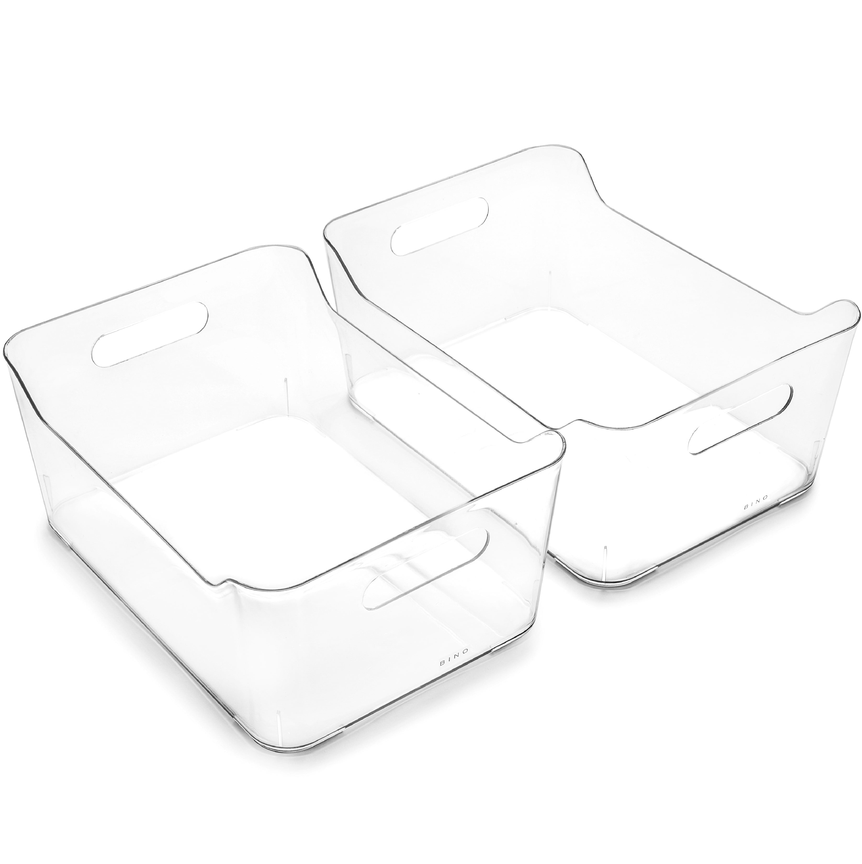 Large Clear BPA-Free Plastic Storage Bins with Handles - 2 Pack