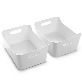 Bino | Plastic Bins Large - 2 Pack | The Lucid Collection | Multi-use| Built-In Handles | BPA-Free | Clear Storage Containers | Fridge Organizer | Pan