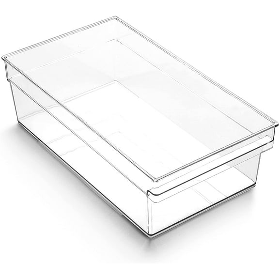 BINO | Plastic Storage Bins, Large - 12 Pack | THE HANDLER COLLECTION | Multi-Use Organizer Bins | Built-In Handle | BPA-Free