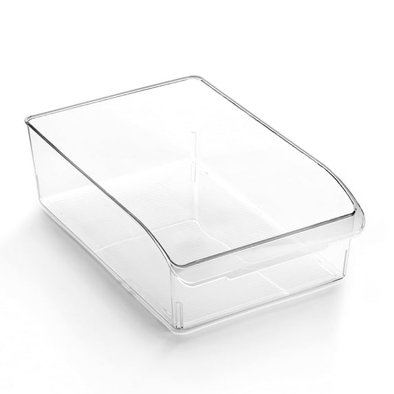 BINO | Plastic Storage Bins, Medium | THE CURVE COLLECTION | Multi-Use Organizer Bins | Built-In Handle | BPA-Free | Pantry Organization | Home Organization | Fridge Organizer | Freezer Organizer