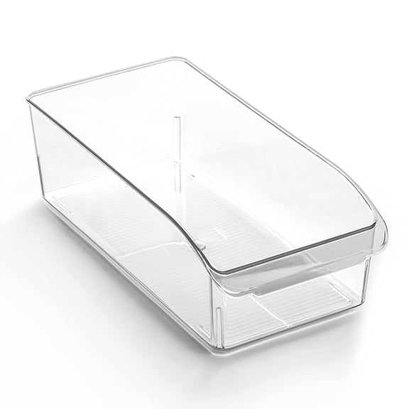 BINO The Curve Collection Plastic Storage Bins, Multi-Use Stackable Storage Containers, Small, Clear