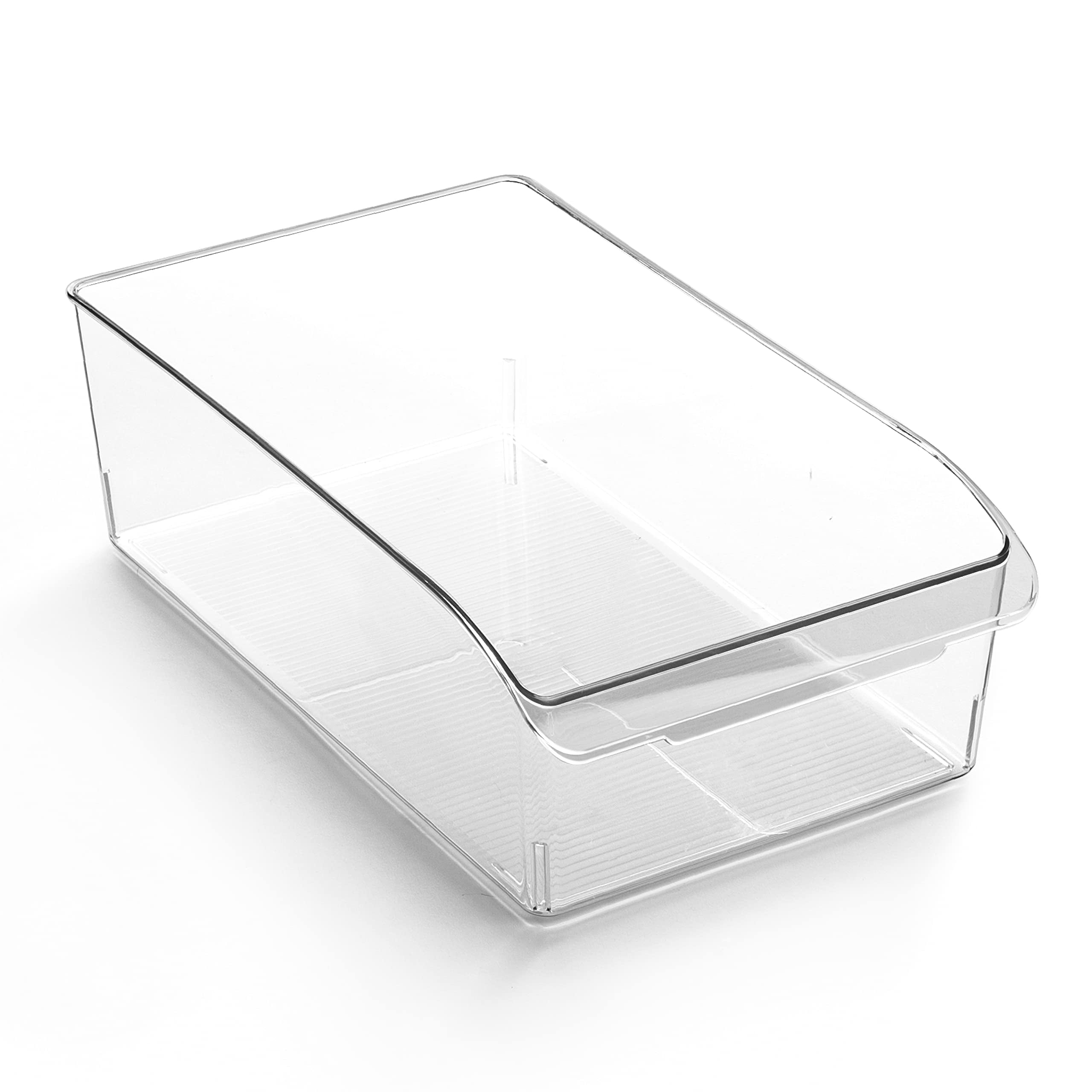 XL Clear Glossy Plastic Stackable Storage Bin