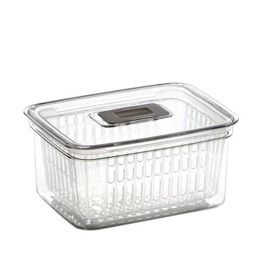 BINO | Produce Saver - 6.8 Cup/1.6L | Fridge Storage Containers for Fruits and Vegetables | Vegetable Storage with Adjustable Air Vent, Removable Basket | BPA-Free Fridge Organizers and Storage