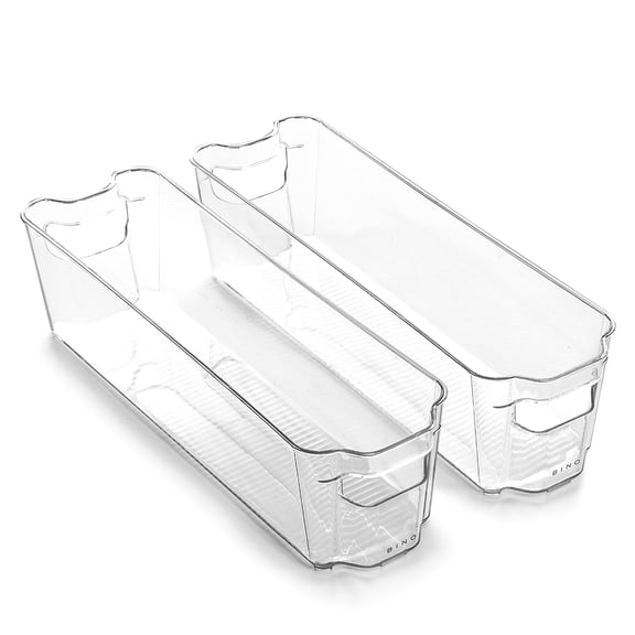 BINO The Stacker Collection Stackable Storage Bins, Plastic Storage Containers, Small, Clear, 2 Pack