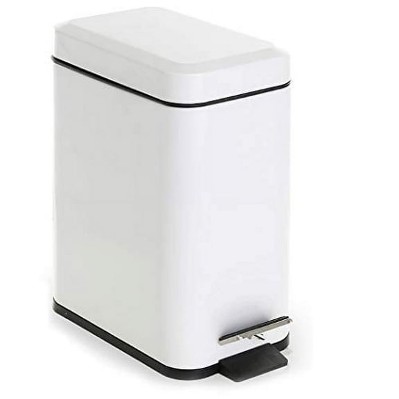 BINO Stainless Steel 1.3 Gallon / 5 Liter Rectangle Step Trash Can, Matte White