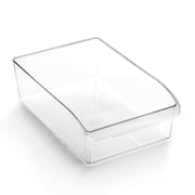 BINO The Curve Collection Plastic Storage Bins, Multi-Use Stackable Storage Containers, Medium, Clear