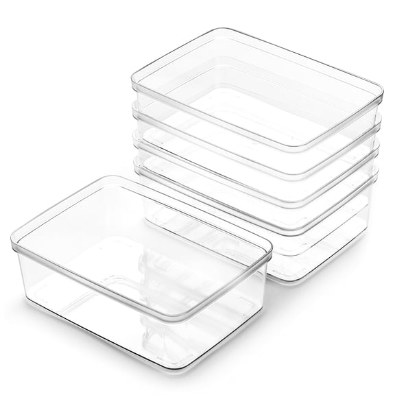BINO The Lucid Collection Clear Storage Bins, Plastic Storage Containers with Handles, XS, 5 Pack