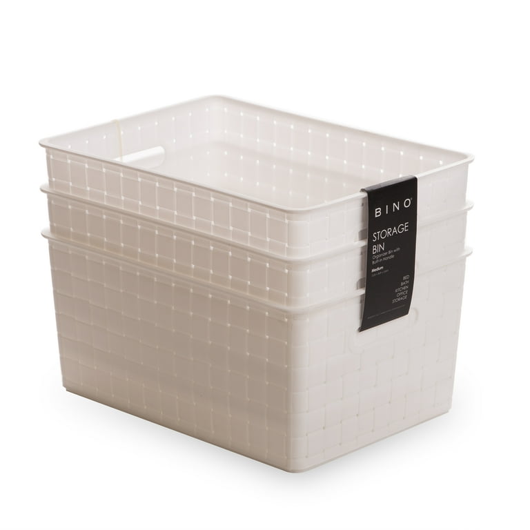 BINO, Plastic Storage Bins, Square – 3 Pack